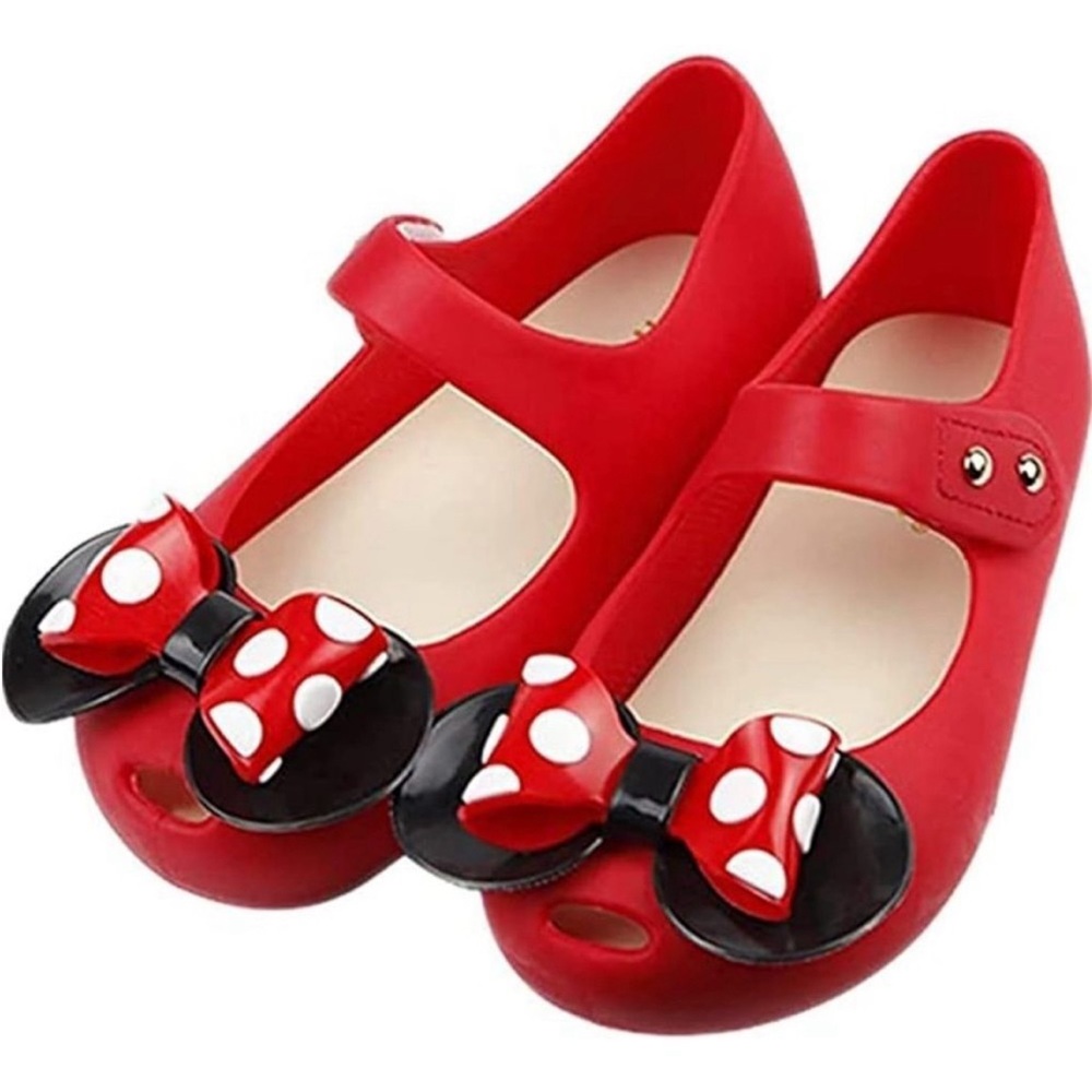 COPY - iFANS Minnie Mouse Rubber Polka Dot Bow Mary Jane Toddler Girls Flats Si…